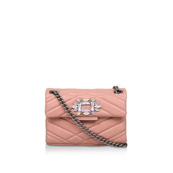 Womens Leather Mini Mayfair X Flat Evening Bags Kurt Geiger London Pink Comb, Pink Combination | Shoeaholics