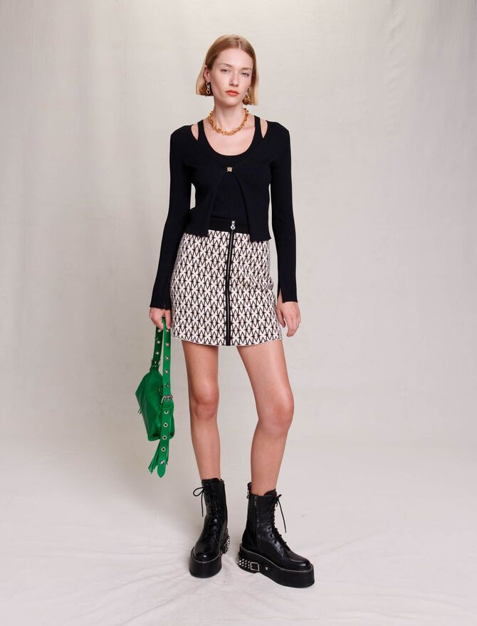 Short monogrammed skirt | Maje US