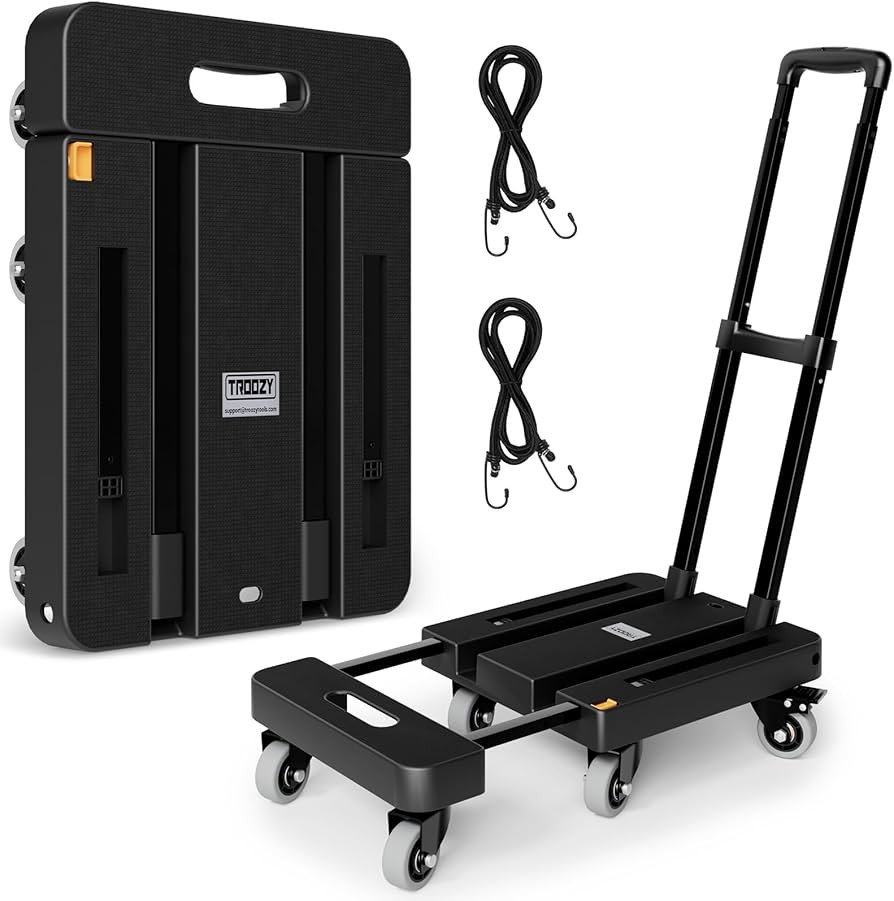 Folding Hand Truck, 500 LB Heavy Duty Luggage Cart, Utility Dolly Platform Cart with 6 Wheels & 2... | Amazon (US)
