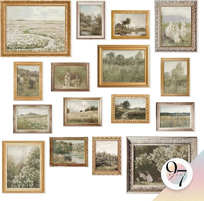 97 Decor Large 11x14 French Country Wall Art Decor - Vintage Wall Art Prints, Farmhouse Wall Deco... | Amazon (US)