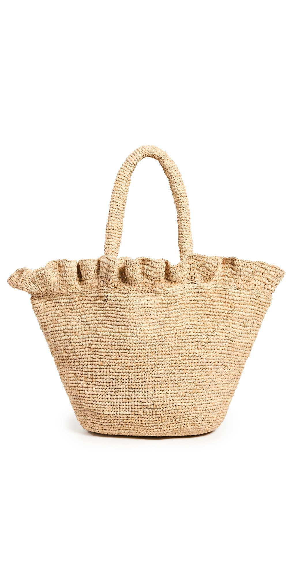 Loeffler Randall Cyrus Raffia Woven Tote with Ruffle Natural One Size | Shopbop