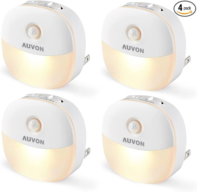 AUVON Plug in Night Light with Motion Sensor and Dusk to Dawn Sensor, Mini Warm White LED Nightli... | Amazon (US)