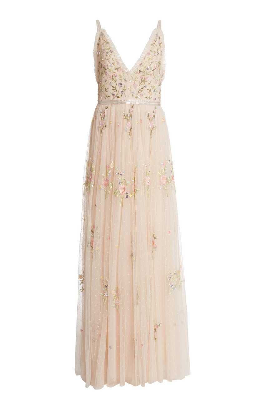 Petunia Floral-Embroidered Tulle Gown | Moda Operandi Global