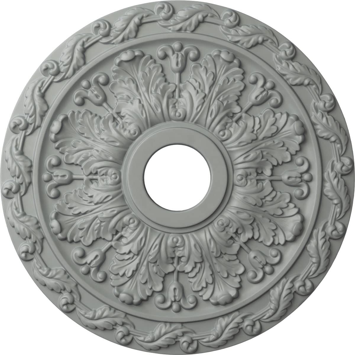 Ekena Millwork CM19SP Spring Leaf Ceiling Medallion, 19 7/8"OD x 3 5/8"ID x 1 1/4"P, Factory Prim... | Amazon (US)