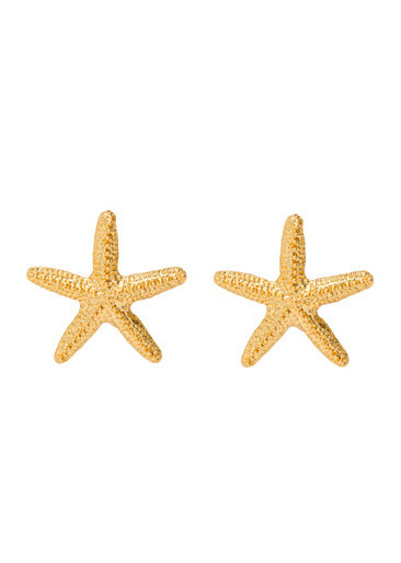 Starfish 22kt gold-plated drop earrings | Harvey Nichols
