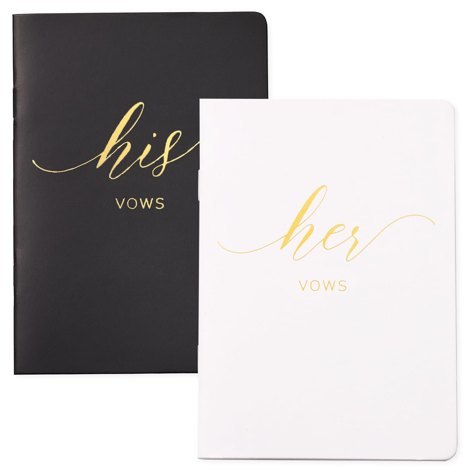 AKITSUMA Vow Books for Wedding Bride and Groom Booklet for Wedding Gift Set of 2 (Black + White/G... | Amazon (US)