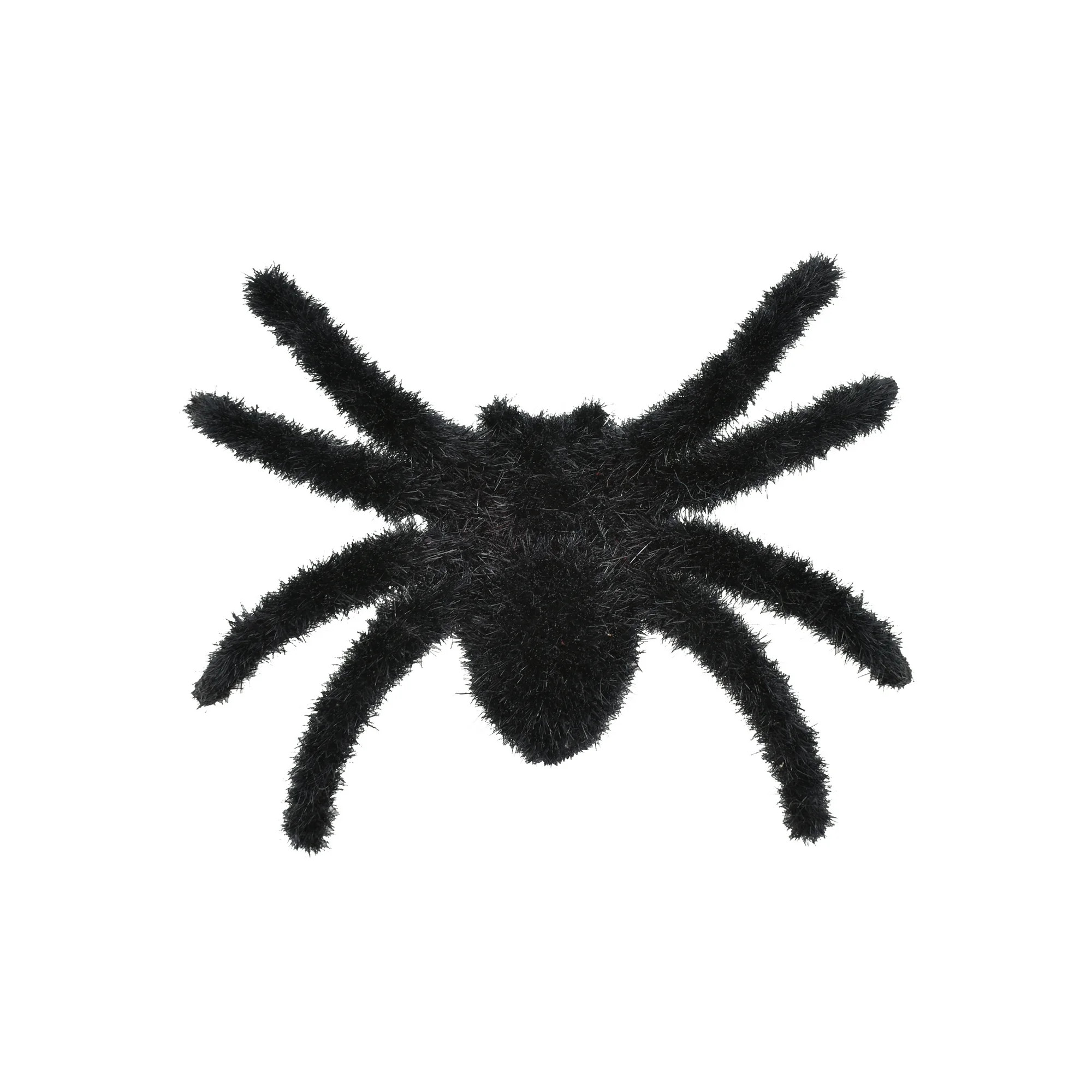 Halloween Flocked Plsatic Spider Decor, Black & Grey, 2.8 in, 8 Pieces, by Way to Celebrate | Walmart (US)