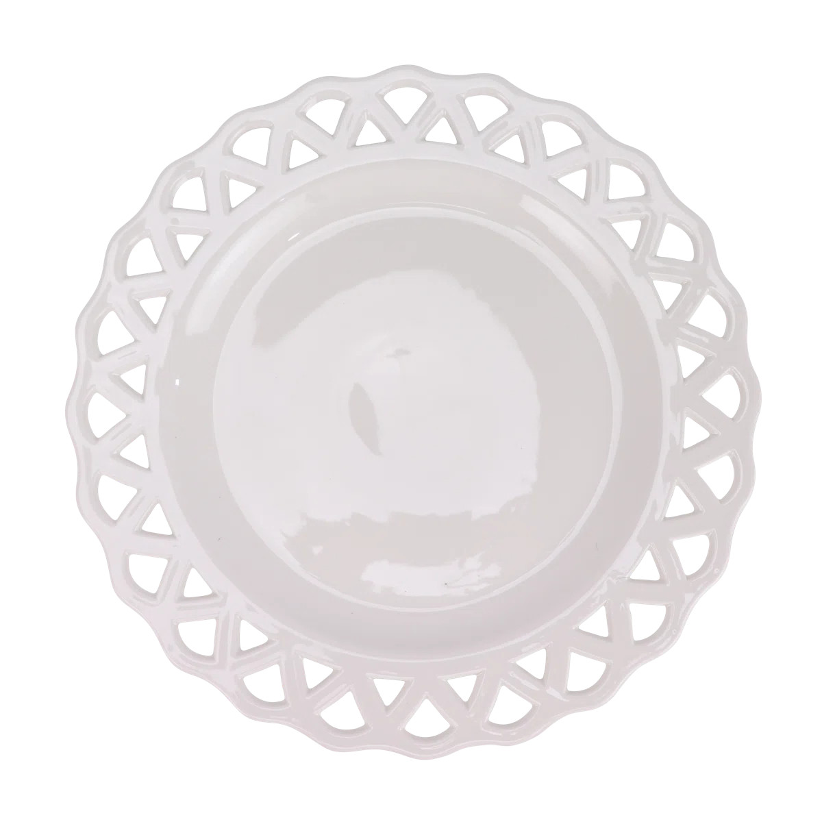 White Pierced Scalloped Charger | Wayfair North America