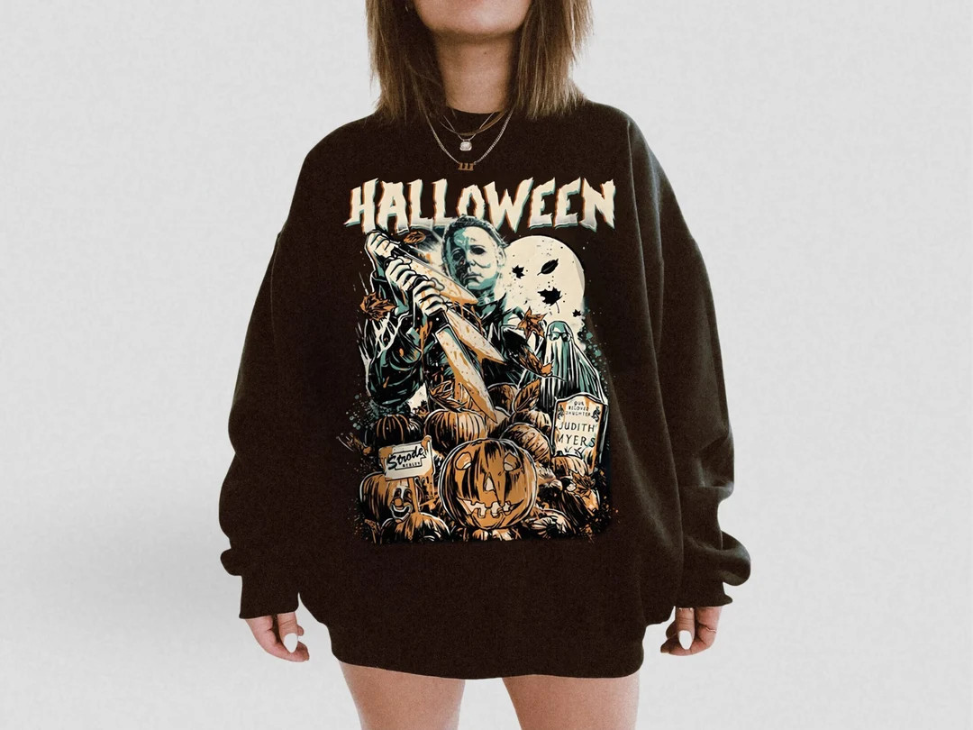 Vintage Michael Halloween Sweatshirt UNISEX Halloween Film Hoodie Classic Horror Movie Shirt Frid... | Etsy (US)