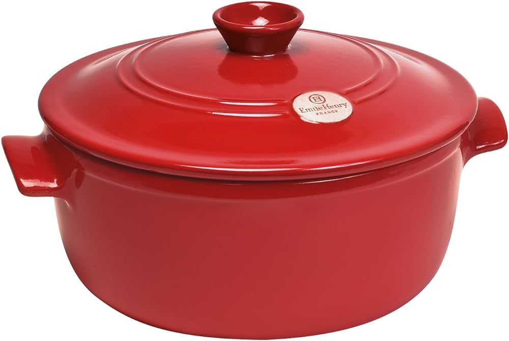 Emile Henry Flame Round Stewpot Dutch Oven, 4.2 Quart, Burgundy | Amazon (US)