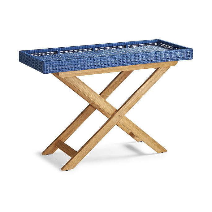 Blue Wicker with Natural Teak $799.00 Clearance $399.97 | Frontgate