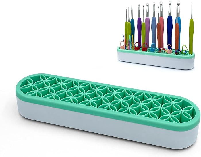 Silicone Crochet Hooks Holder, Crochet Hooks Organizer, Makeup Brushes Organizer, Silicone Pen Ho... | Amazon (US)
