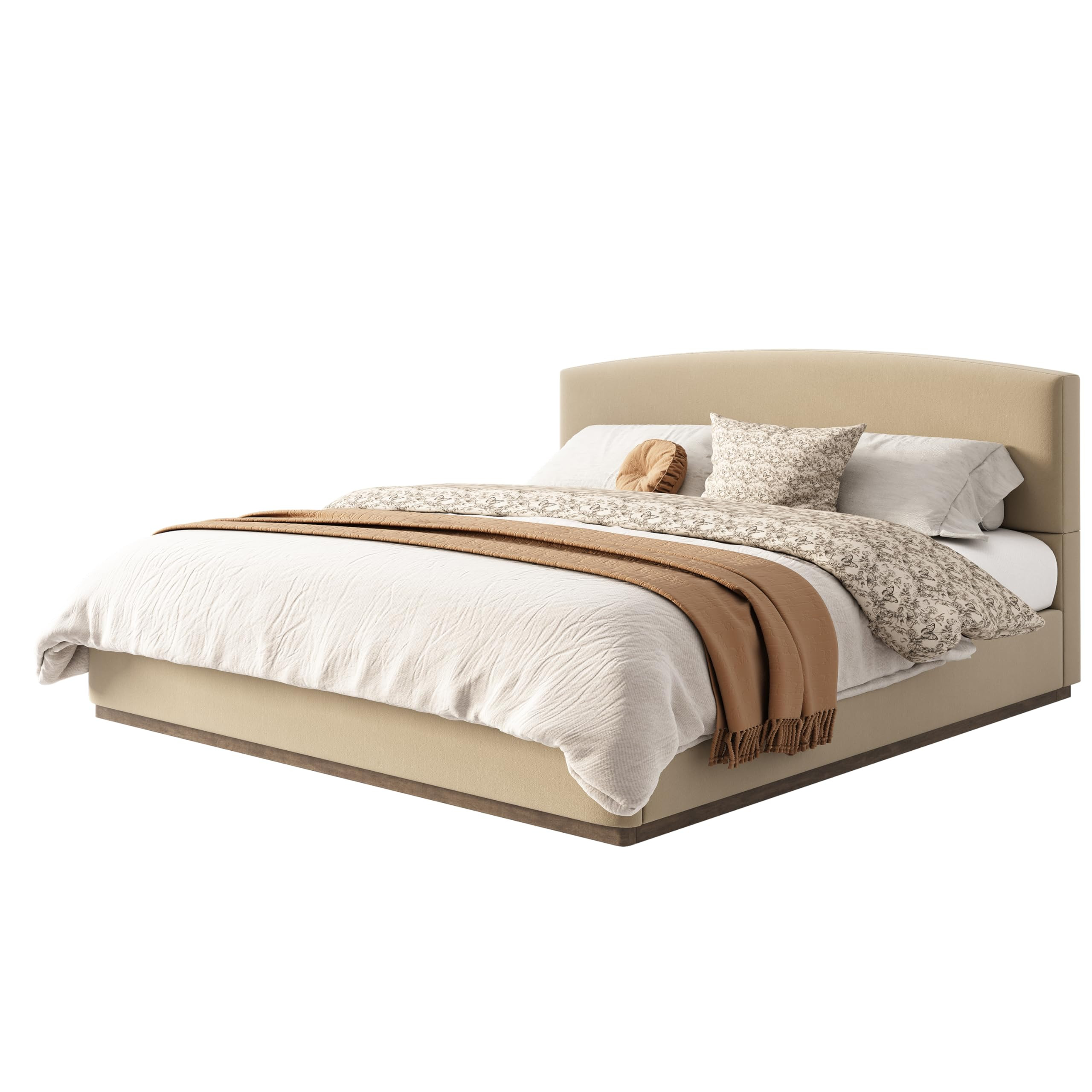 Christopher Knight Home Tiwon Velvet Upholstered King Size Bed Frame and Headboard, Modern Wooden... | Amazon (US)