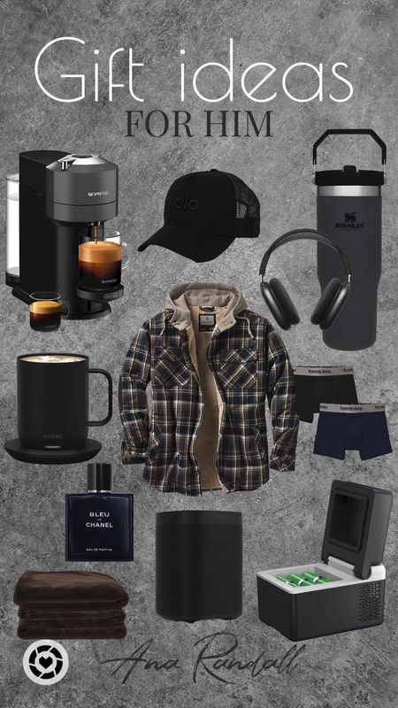 Gift ideas for him | Nespresso Vertuo Next Coffee | Hooded Flannel Shirt Jacket | Stanley | hat | Ember Temperature Control Smart Mug | boxer briefs | bleu de Chanel | portable freezer | Apple AirPods Max  | Voice Controlled Smart Speaker with Amazon Alexa Built-in | plush blanket | prices are subject to change | #paidlink 

#LTKmens #LTKGiftGuide #LTKHoliday