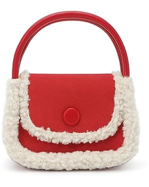 Lanpet Women Plush purse Soft Winter Fluffy Fuzzy Plush Top Handle Purse and Handbag With Long Sh... | Amazon (US)