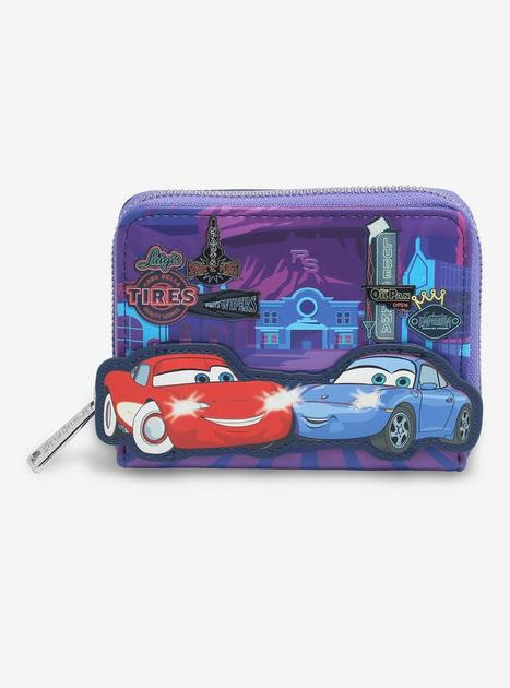 Loungefly Disney Pixar Cars Lightning McQueen & Sally Nighttime Glow-in-the-Dark Zip Wallet — B... | BoxLunch