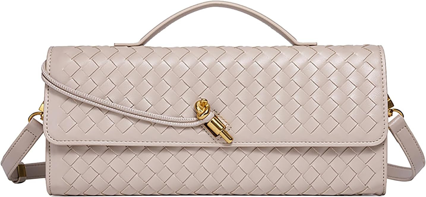 SKYK Woven Clutch Purses for Women Evening Bag Shoulder Crossbody Bags PU Leather Handbag | Amazon (US)