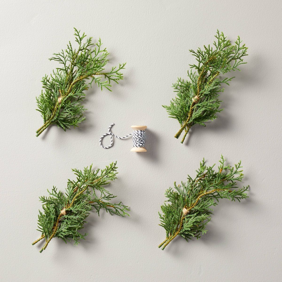 Faux Cedar Sprig Christmas Gift Toppers (Set of 4) - Hearth & Hand™ with Magnolia | Target