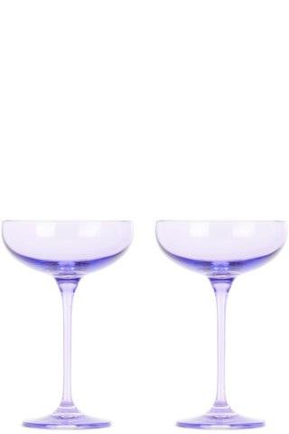 Two-Pack Purple Champagne Coupe Glasses, 8.25 oz | SSENSE