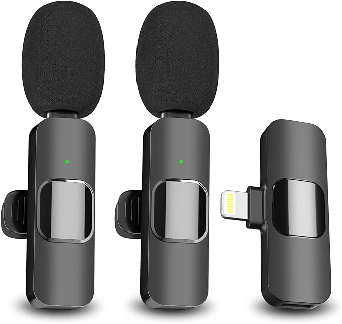 EJCC 2 Pack Wireless Microphone for iPhone iPad, Mini Microphone, Wireless Microphones,Clip-on Mi... | Amazon (US)