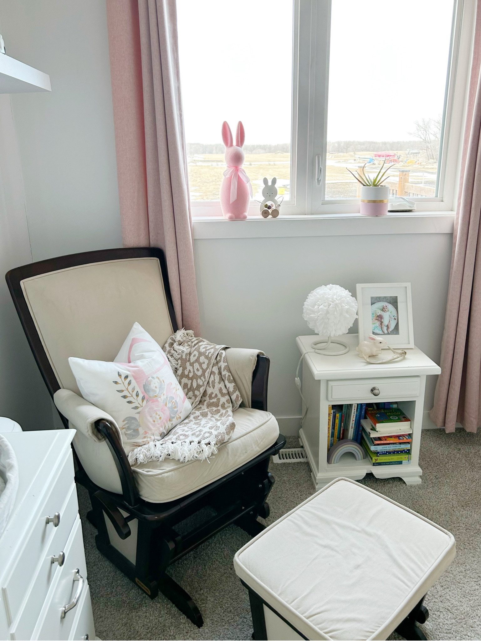Easter decor in a baby girls nursery. 

Flocked bunny
Michaels
Nursery decor
Monogram pillow
Wooden toys 
Pink curtains
Amazon finds 
Amazon Canada 
Viral trends

#LTKspring #LTKcasa #LTKbaby