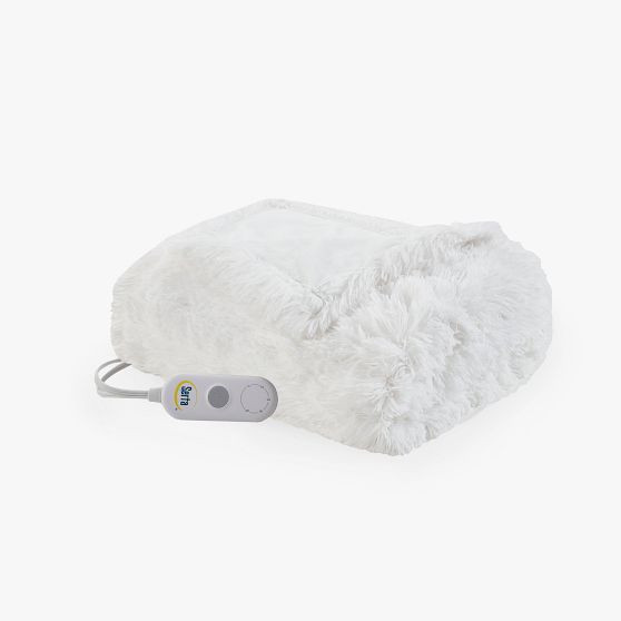 Serta Malea Shaggy Faux Fur Heated Throw | Pottery Barn Teen