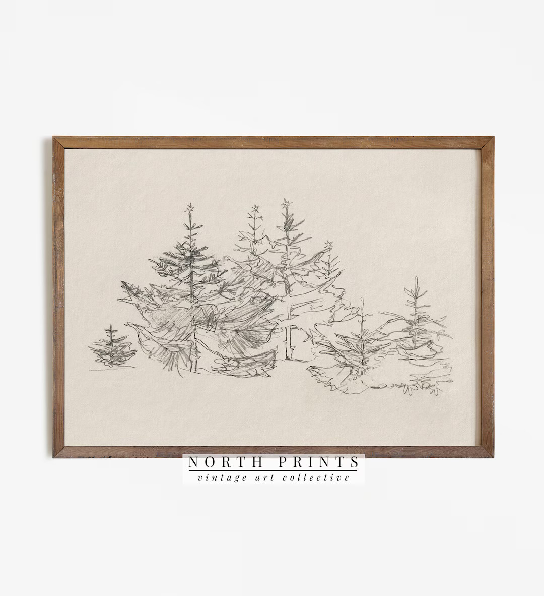 Minimalist Christmas Wall Art Sketch | Neutral Holiday Decor | Rustic Print | PRINTABLE Digital |... | Etsy (US)