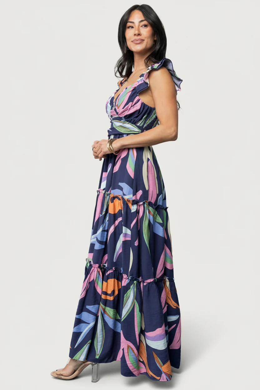 Mercedes Maxi Dress — Tropical Navy Multi | Baltic Born | Baltic Born