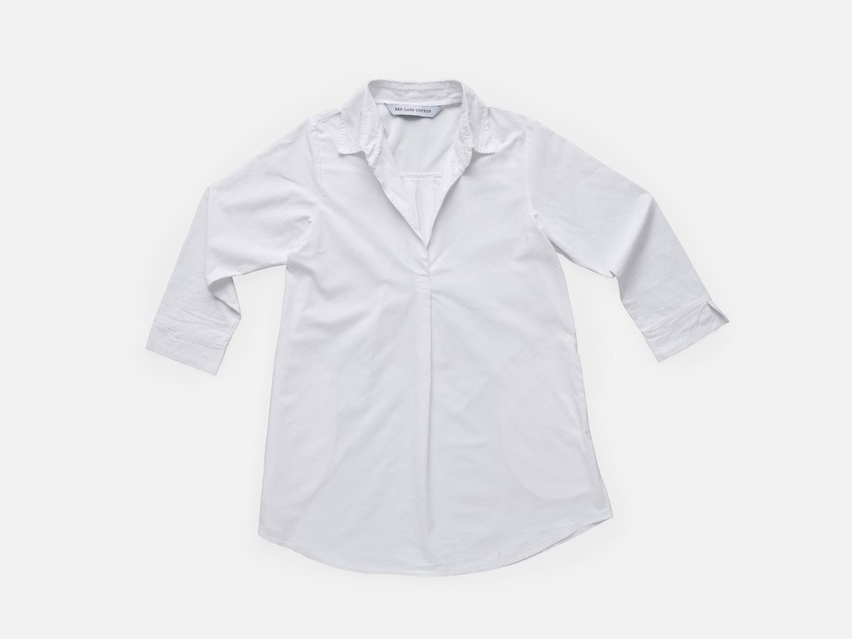 Go Anywhere Dress — 3/4 Length Sleeve | Red Land Cotton