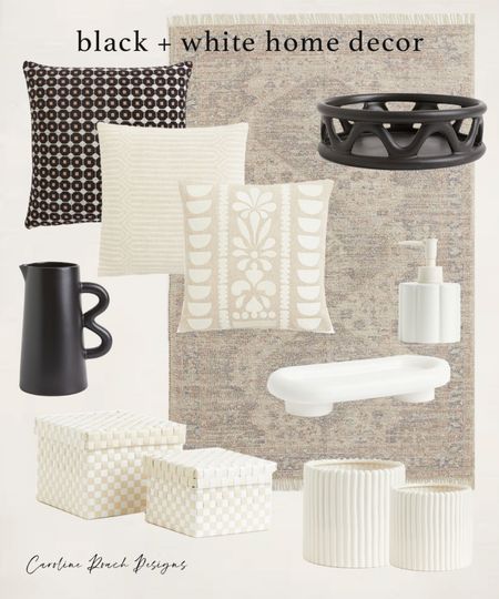 Black and white 
Home decor
H&M
Modern home
Neutral home
Affordable decor
Storage ideas
Storage boxes
Cream throw pillows
Neutral throw pillow
Black round tray
Vanity tray
Black pitcher
Black vase
Planter pot
Ribbed planter
Neutral rug
Area rug
9x12
8x10
Bedroom decor
Sofa pillows 
Home style
Home design
Home dupe
Home trend 

#LTKhome #LTKfamily #LTKFind
