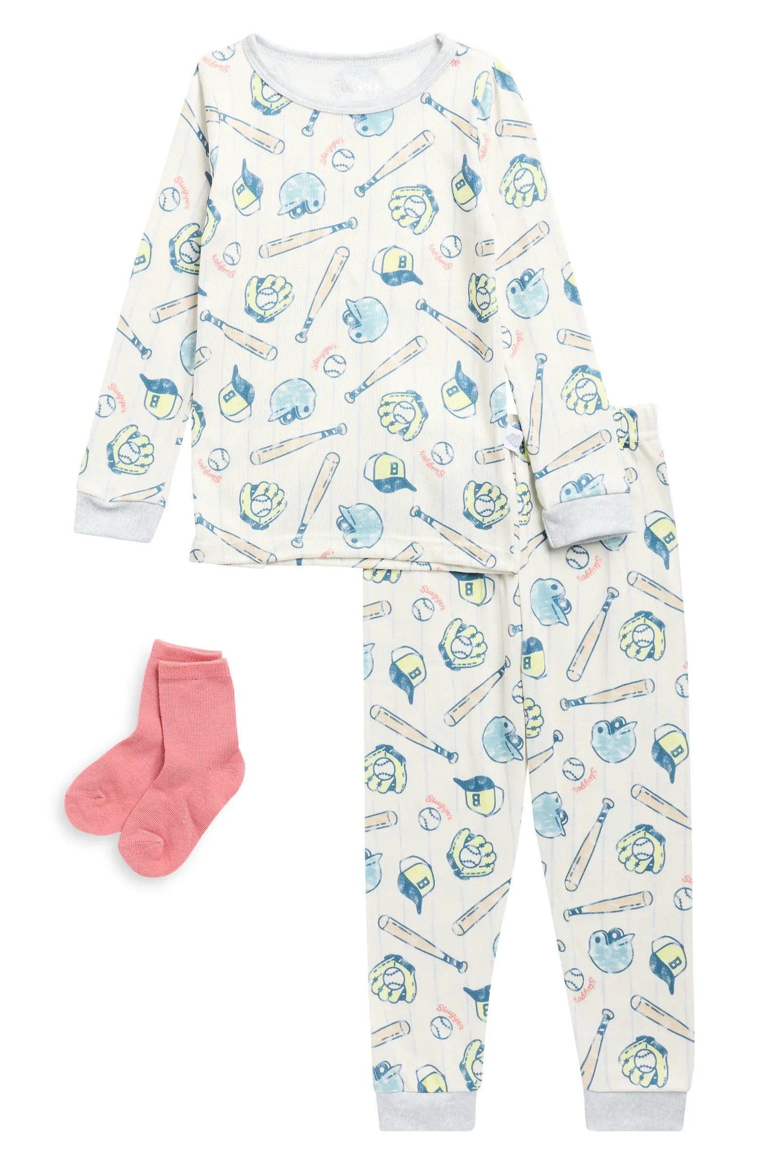 SLEEP ON IT Fitted Two-Piece Pajamas & Socks Set | Nordstromrack | Nordstrom Rack