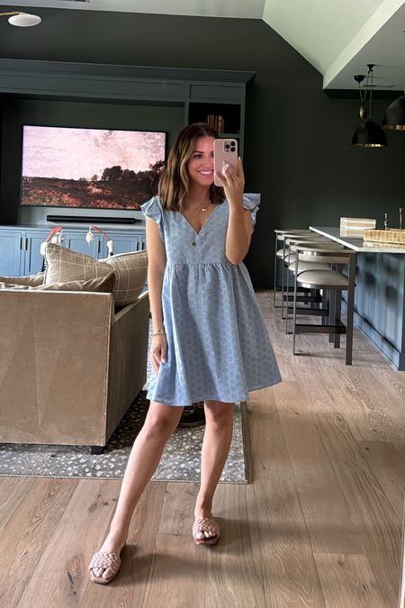 Wearing an xsmall in this dress - super cute for summer or Fourth of July! Runs big & definitely bump friendly! 

#LTKFindsUnder100 #LTKStyleTip #LTKFindsUnder50
