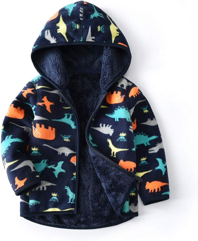 Feidoog Toddler Fleece Jacket Baby Boys Girls Hooded Zipper Long Sleeve Thick Warm Outerwear | Amazon (US)