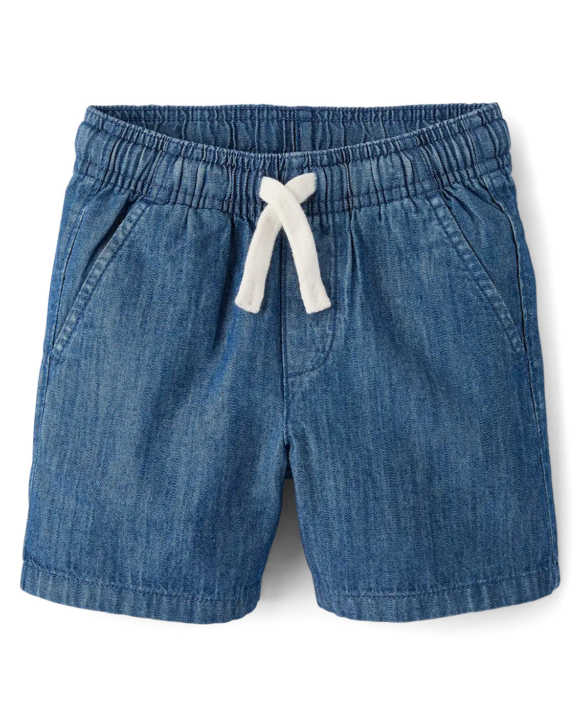 Baby And Toddler Chambray Pull On Jean Shorts - blue | The Children's Place