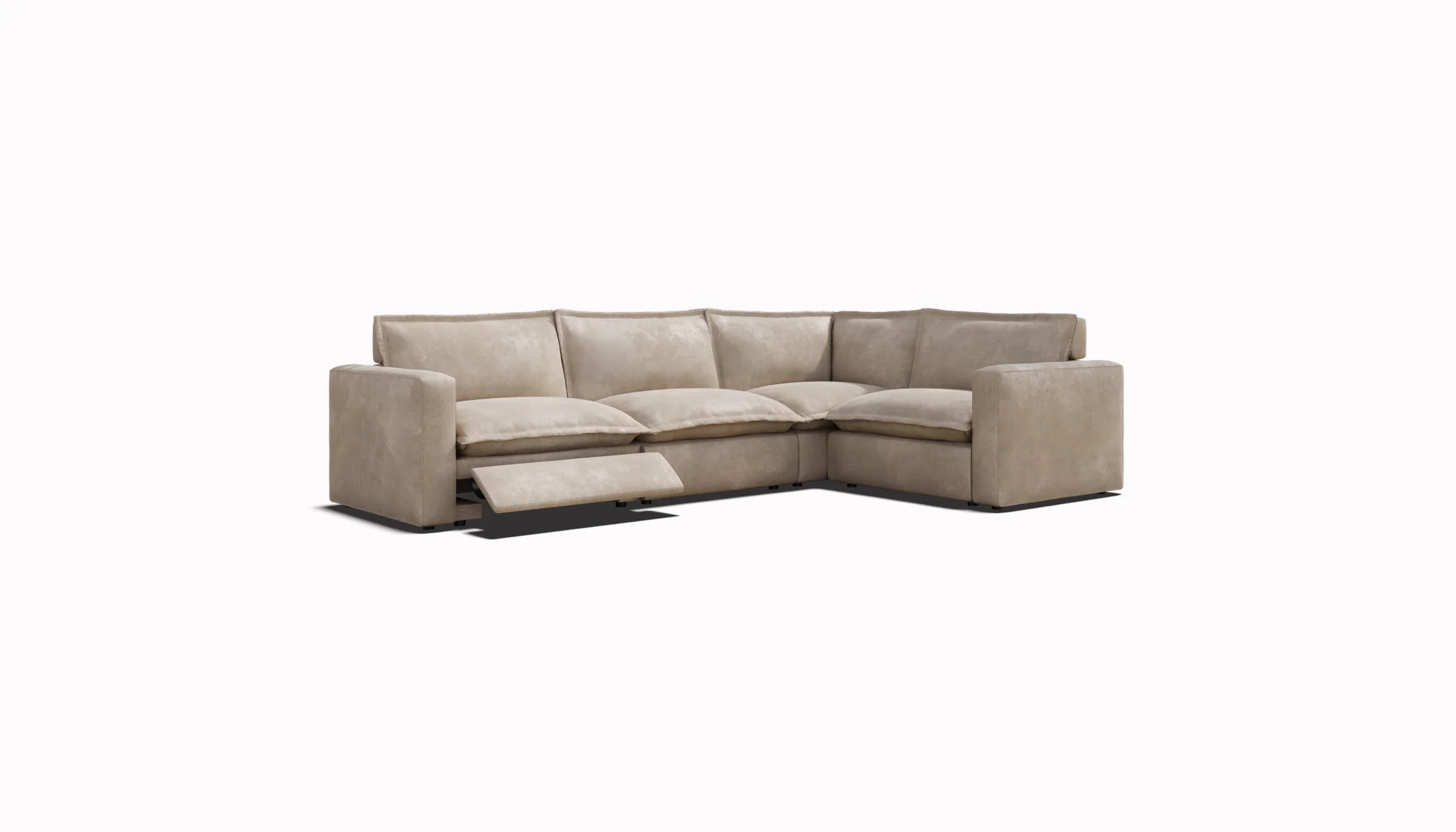 Luxe 4 Seat L-Shape Reclining Couch | Homebody | Homebody