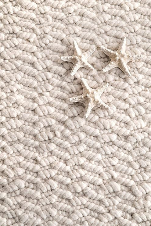 nuLOOM Glendora Chevron Wool Area Rug, 8 ft 6 in x 11 ft 6 in, Ivory | Amazon (US)