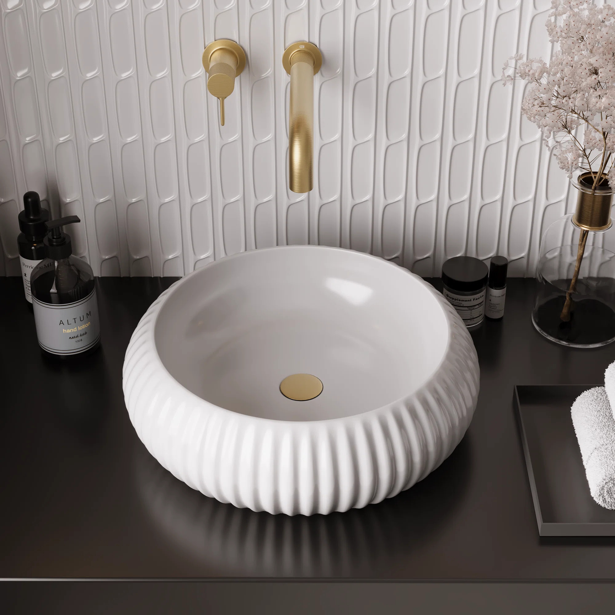 DeerValley 16" x 5'' Bathroom Sink,White Ceramic Circular Vessel Sink,Vitreous China Vessel Bathr... | Wayfair North America