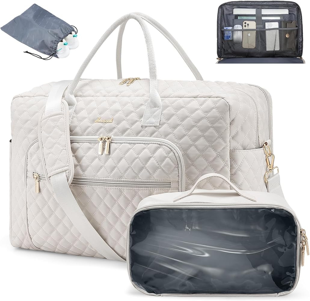 LOVEVOOK Travel Duffle Bag, Weekender Bag for Women with Toiletry Bag Carry on Overnight Bag with... | Amazon (US)