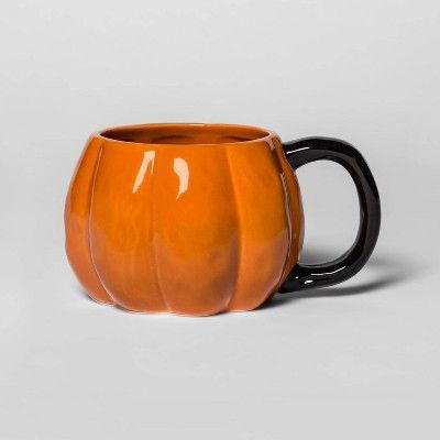 10oz Stoneware Pumpkin Figural Mug Orange - Threshold™ | Target