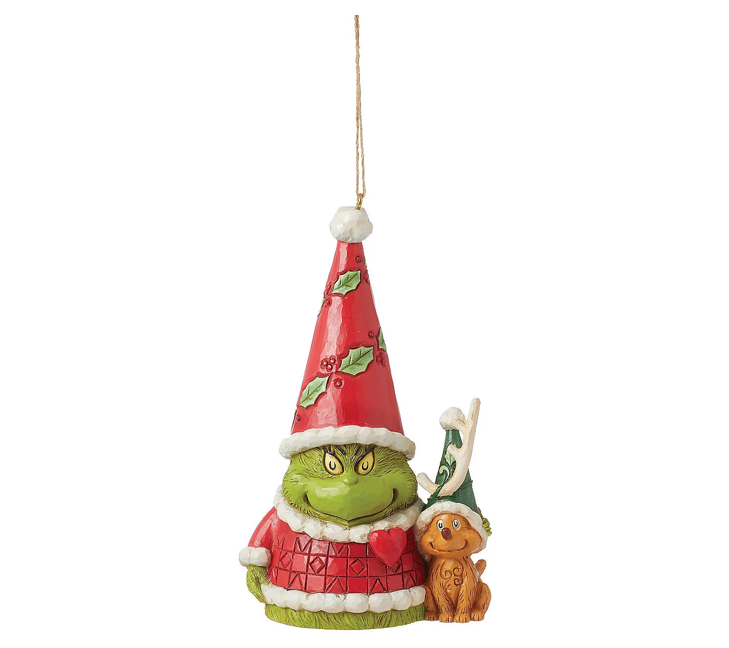 Grinch by Jim Shore Grinch Gnome with Max Handi ng Ornament | QVC