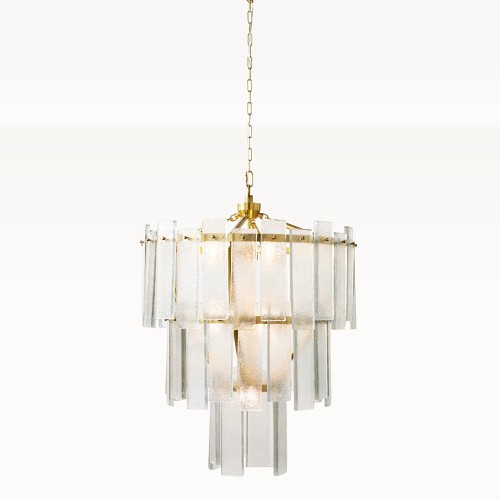 Conrad Texture Glass Chandelier, 30" Round Antique Brass | Williams-Sonoma