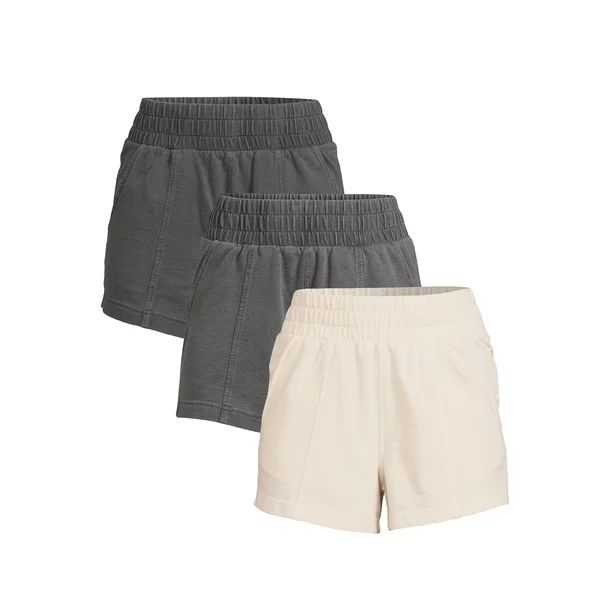 No Boundaries Juniors' Super-High Rise Pull-On Knit Shorts, 3-Pack | Walmart (US)