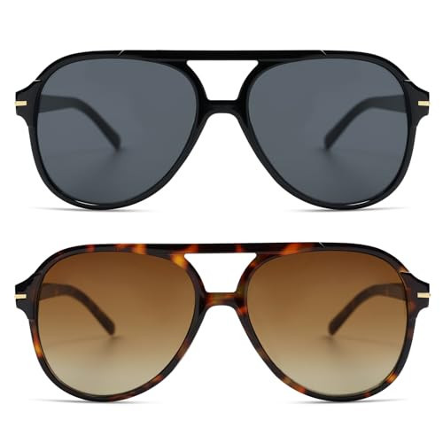 HERJOUR Retro Trendy Square Aviator Sunglasses Womens Mens 70s Classic Vintage Oversized Sun Glasses AR82174 | Amazon (US)