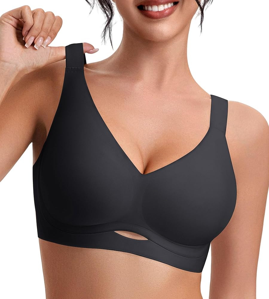 SHARICCA No Padding Jelly Bras for Women Wireless Comfortable Ultra Soft Stretch Full Coverage Br... | Amazon (US)