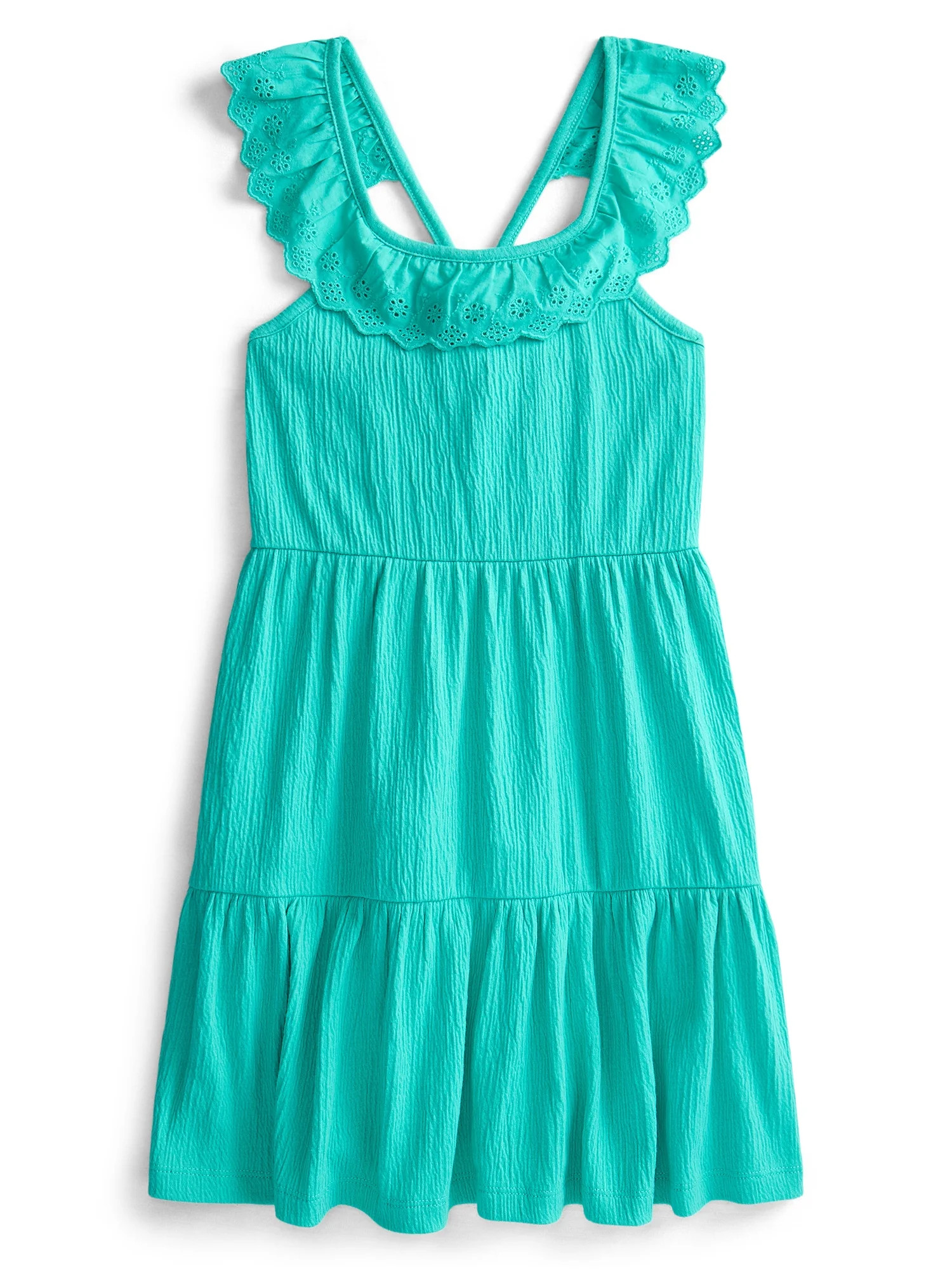 Wonder Nation Girls Eyelet Dress, Sizes 4-18 & Plus | Walmart (US)