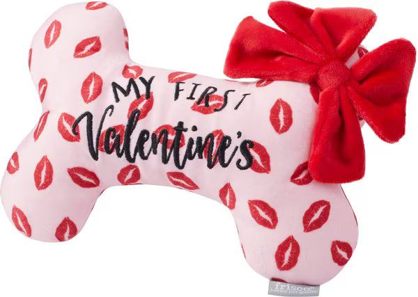 FRISCO Valentine My First Valentine's Bone Reversible Plush Squeaky Dog Toy, Medium/Large - Chewy... | Chewy.com