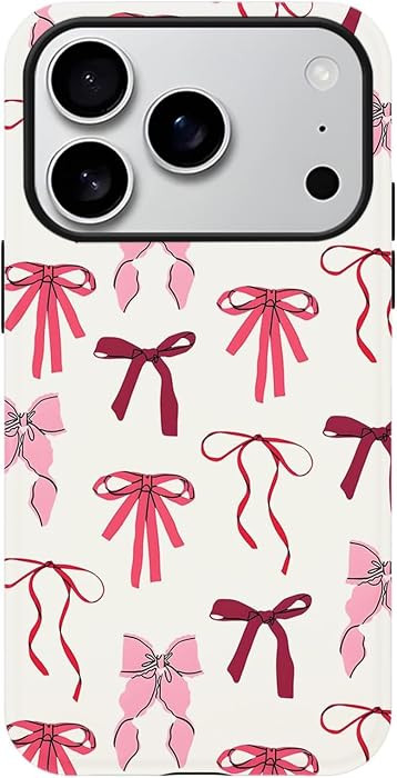 for iPhone 17 Pro Max Case, Cute Bow Ribbon Phone Case for Women Girl, Aesthetic Shockproof Hybri... | Amazon (US)