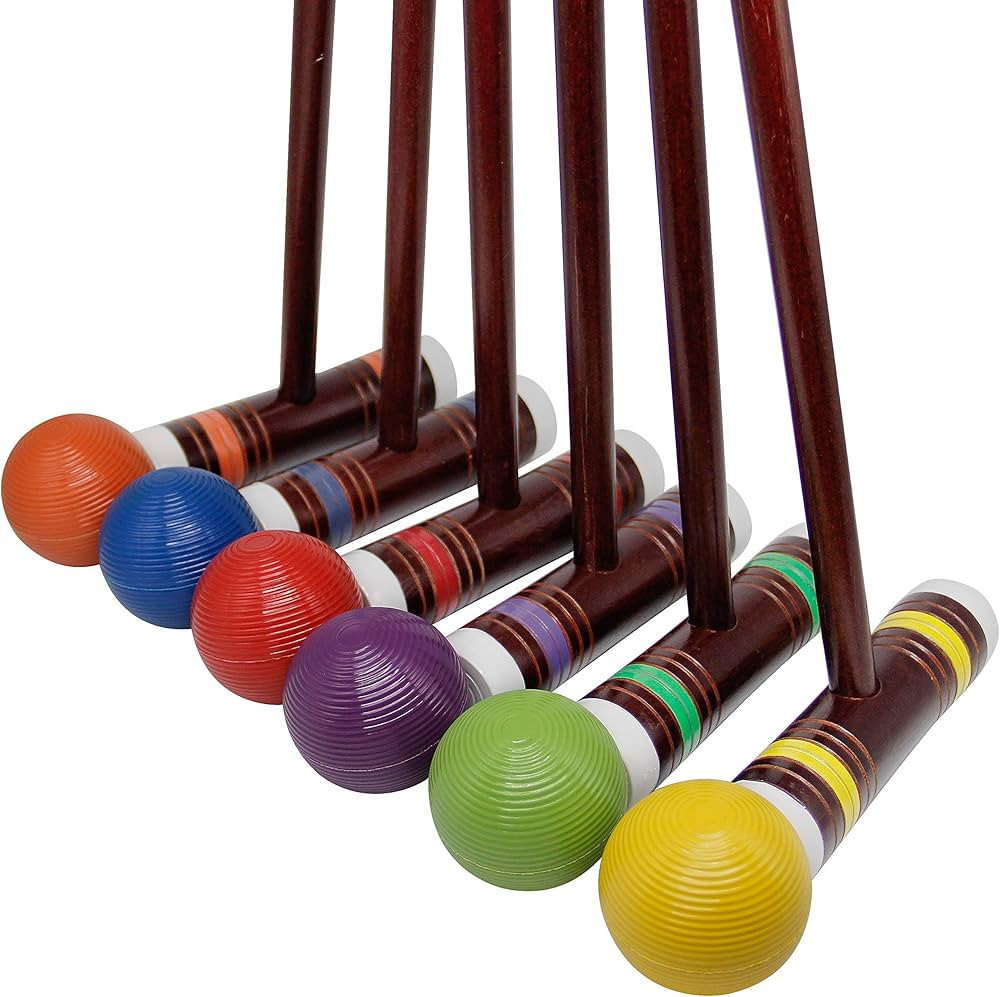 Juegoal Six Player Deluxe Croquet Set with Wooden Mallets, Colored Balls, Sturdy Bag for Adults &... | Amazon (US)