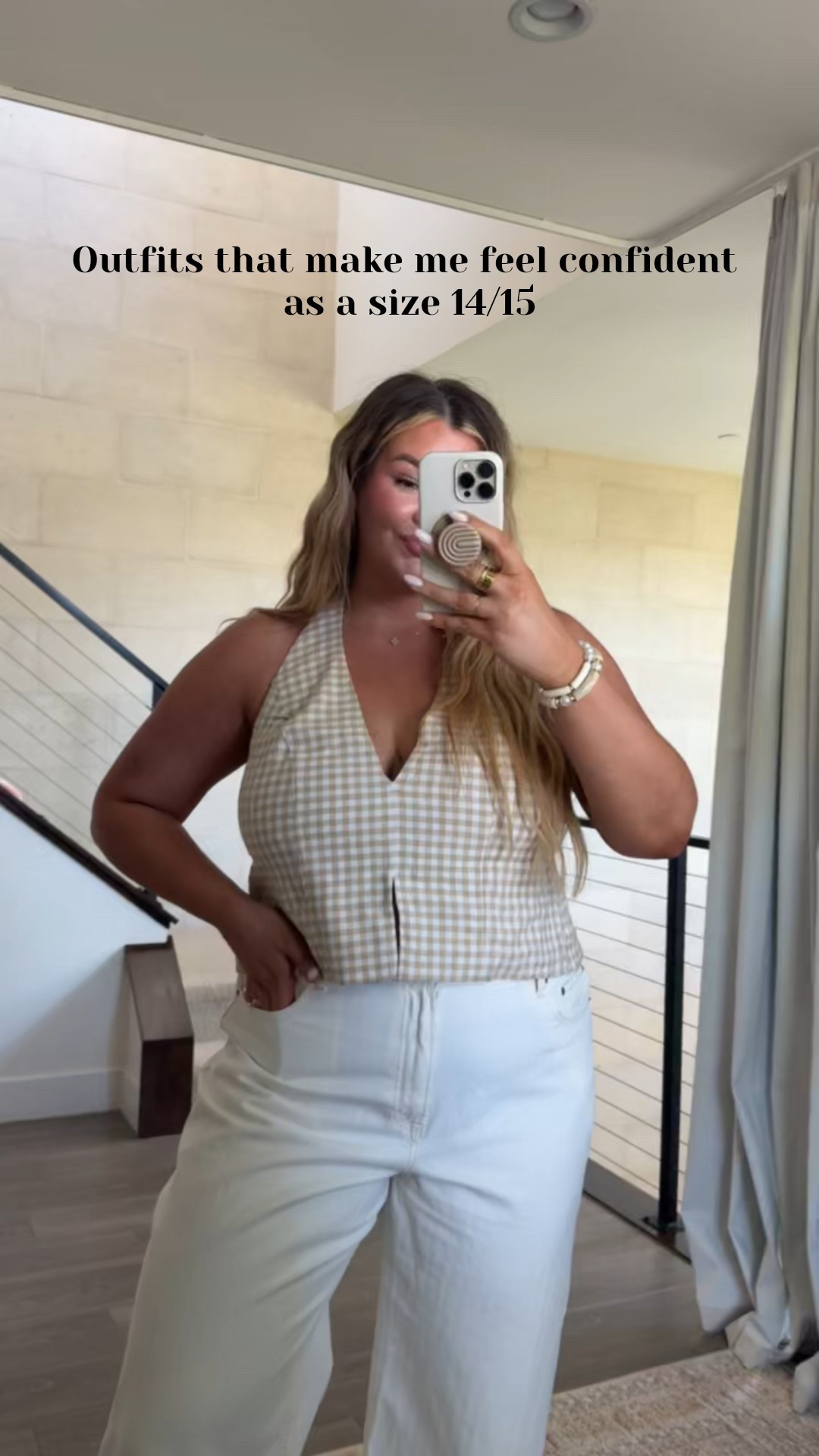 wearing an xl in this top & a 33 in these jeans 🤍

#LTKMidsize #LTKSaleAlert #LTKStyleTip