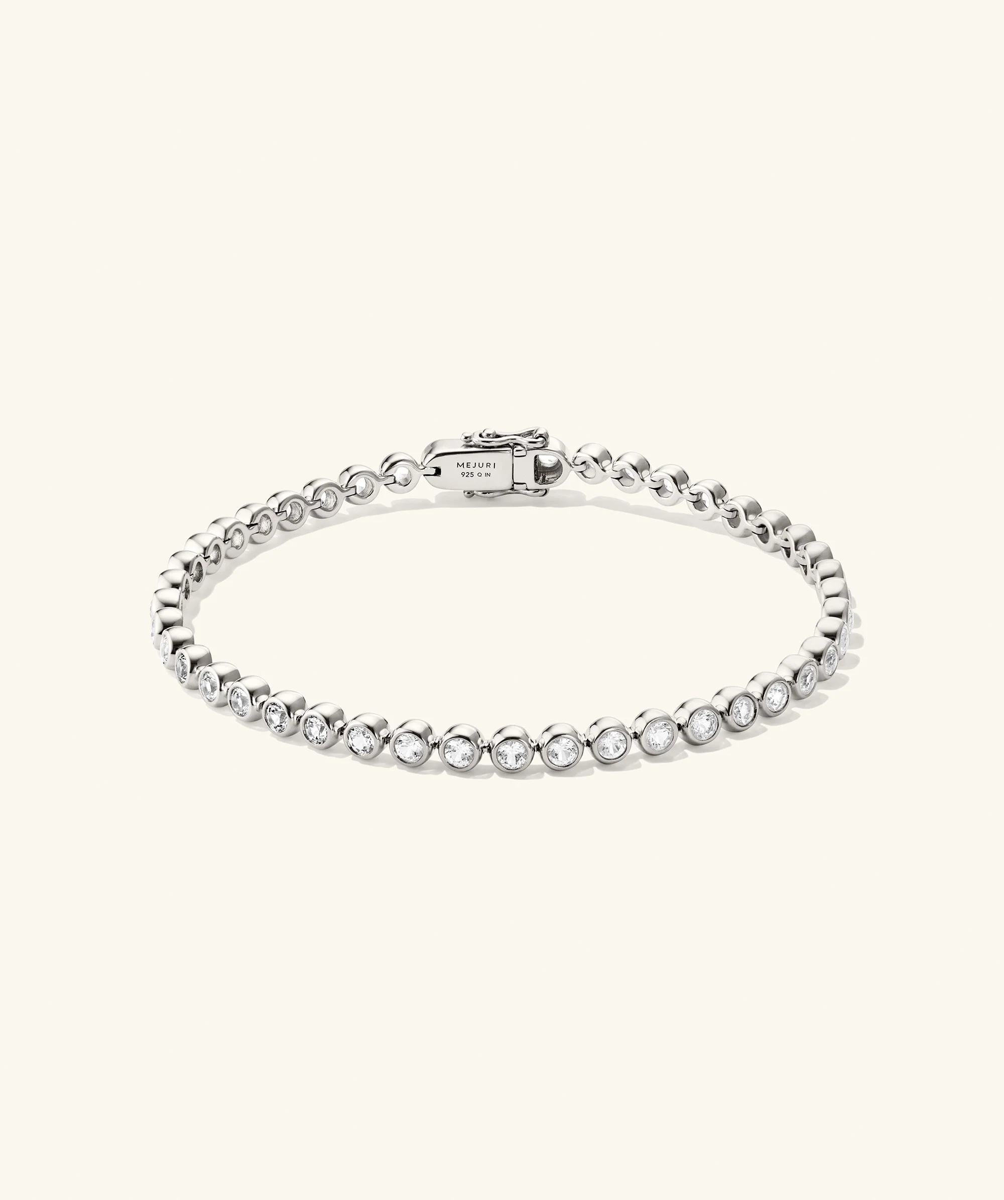 Zadie Bezel Lab Grown Sapphire Tennis Bracelet | Mejuri Fine Crew